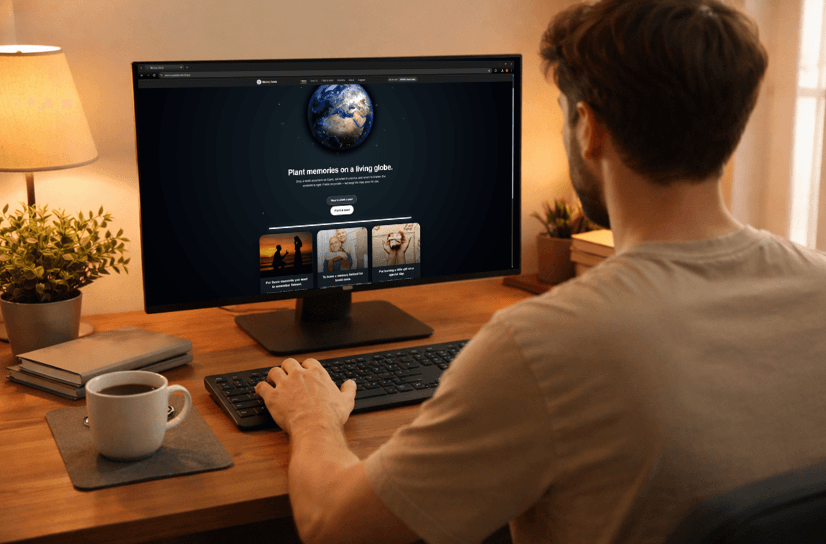 Person using Memory Seeds on a laptop